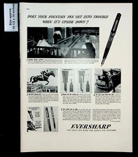 1937 Eversharp Pen Ink Safety Shut-Off Writing Tool Vintage Print Ad 31725