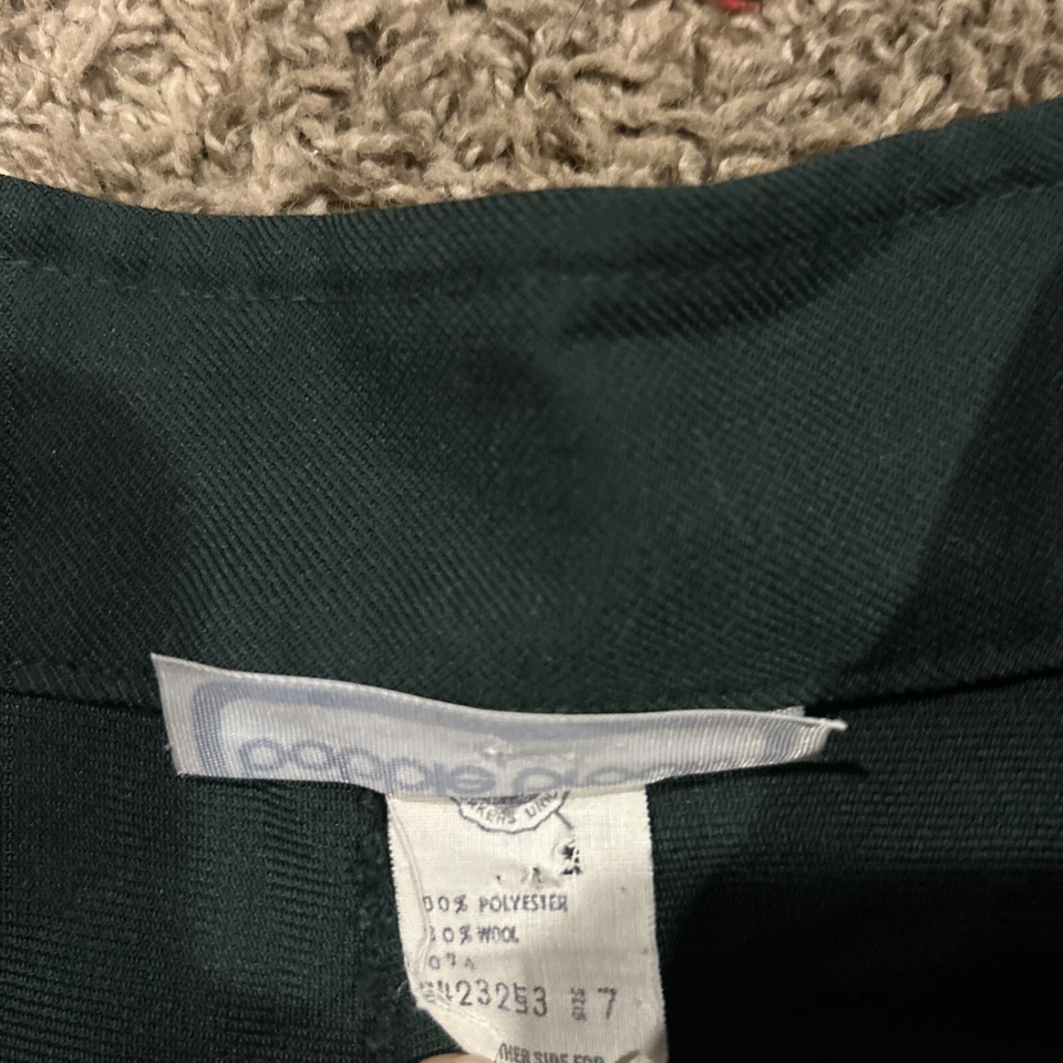 Bobbie Brooks Juniors Talla 7 Vintage Falda Verde Poliéster Mezcla Lana B29 Foto 2 de 4