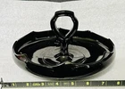 Vintage Black Amethyst Depression Glass Tidbit Tray Scalloped Edges - Round 9”