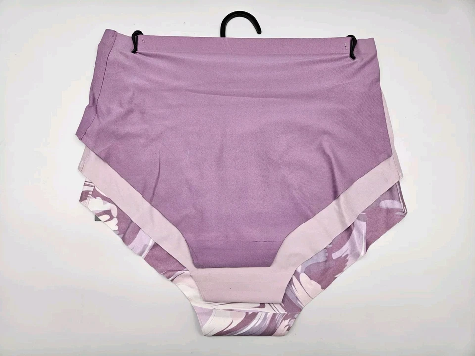 NEW BALANCE Women's M L XL Panties 3-Pack Purple Lavender Lilac Wave Prints - Image 4 of 4