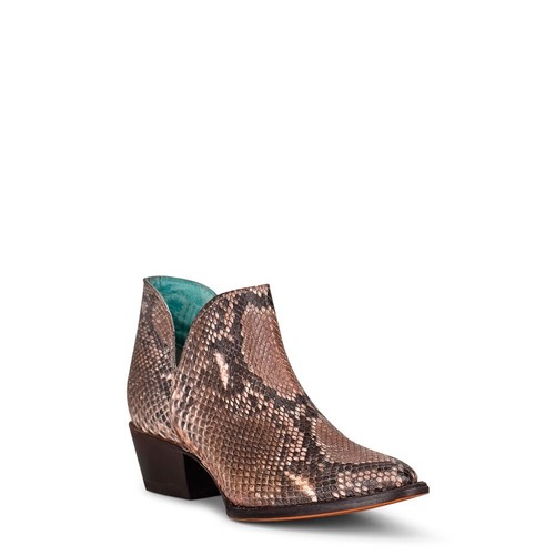Corral Ladies Natural Python Pointed Toe Booties C3832