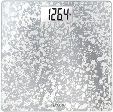 Taylor Glass Digital Bathroom Scale with Crackled Mirror Paint Design, 5273273