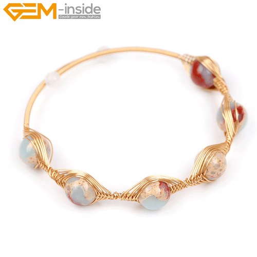 Gold Filled Chakras Quartz Jade Stone Jewelry Handmade Adjustable Bracelet Gift - Picture 105 of 133