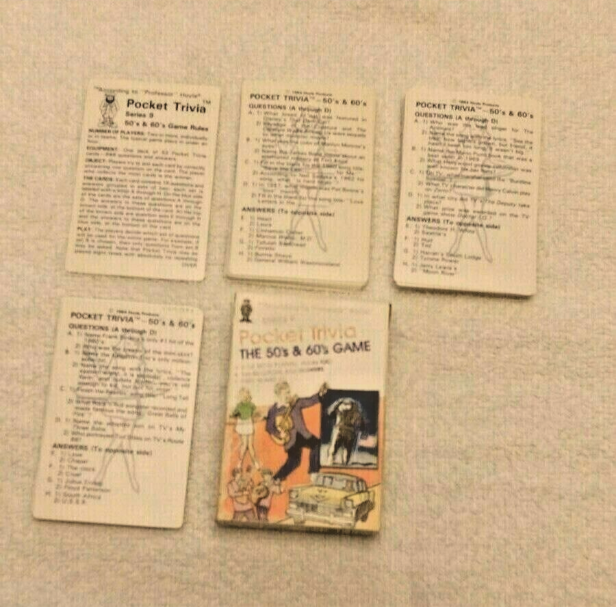 Vintage 1984 Hoyle “The 50’s & 60’s” Pocket Trivia Game, Series 9 eBay