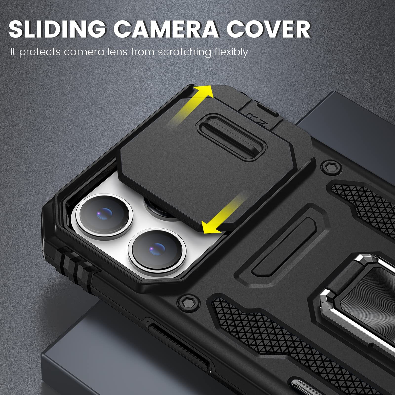 Slide Camera Case For iPhone 15 12 13 14 Pro Max 11 XR 360