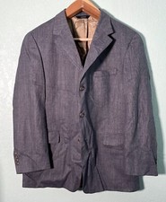 Brooks Brothers Herringbone 3Btn Blazer Silk Linen Wool Sport Coat Jacket 42R