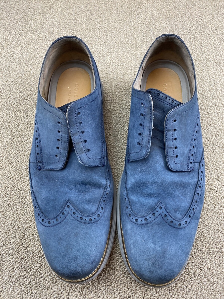 Cole Haan Grand.OS Mens Navy Blue Nubuck Wingtip Oxford Shoes C26473 Size 12M $_12.JPG?set_id=880000500F main image 4