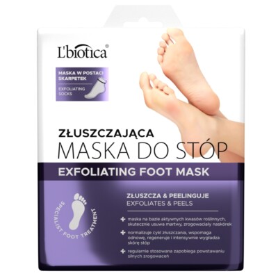 5907636934295 Złuszczająca maska do stóp 1 para L'biotica