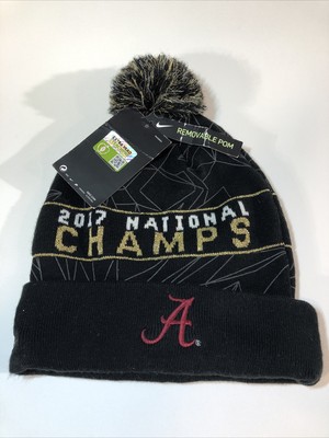 Alabama Crimson Tide Nike Pom Beanie Cuffed 2017 National Champs Winter Hat NWT | eBay