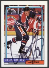 Craig Simpson # 356 signed autograph auto 1992-93 Topps Hockey Trading Card