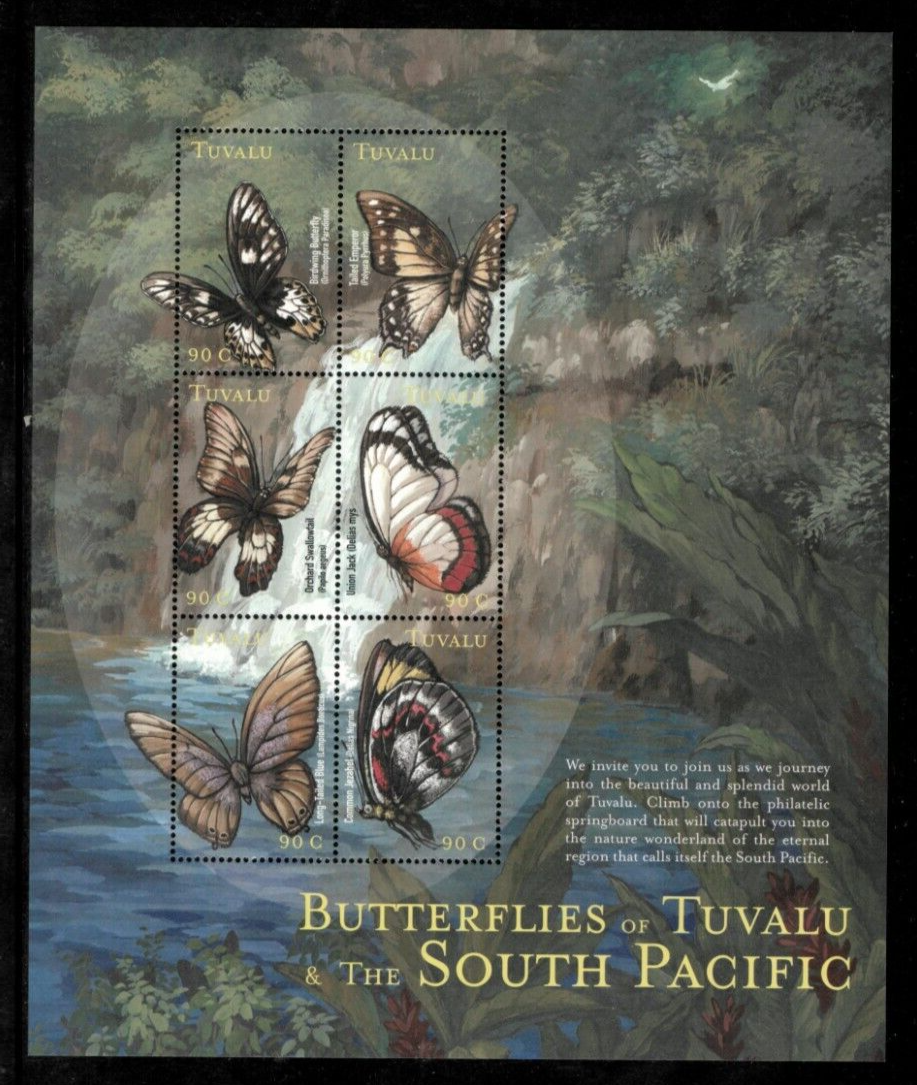 Tuvalu 2000 - Fauna and Flora, Butterflies - Sheet of 6 Stamps - Scot ...
