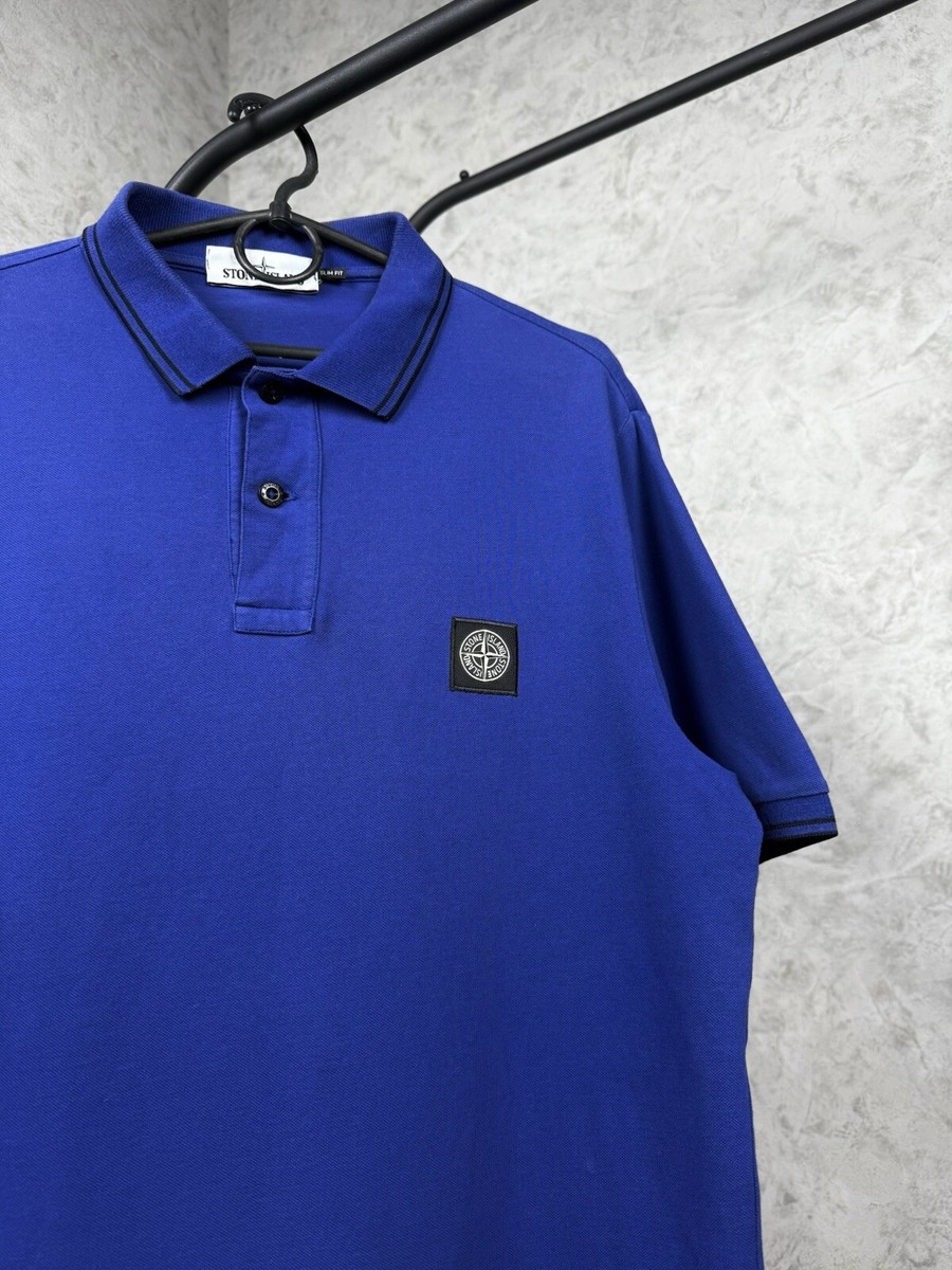 Stone Island Patch Program Blue Polo Shirt | eBay