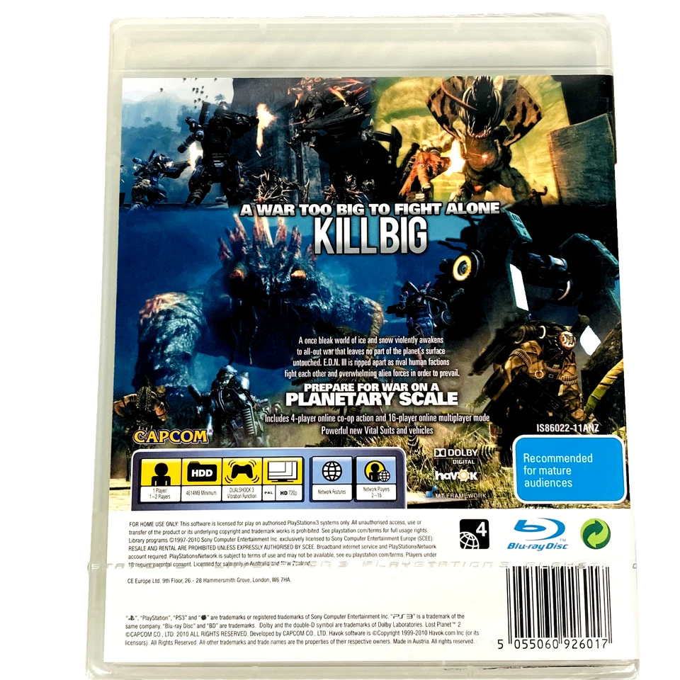 Lost Planet 2 PS3 PlayStation 3  Region 4 (2010) Brand New Factory Sealed Capcom - Image 2 of 4