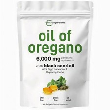 2 in 1 Oil of Oregano  Black Seed Softgels Count with Carvacrol, 40 discount 