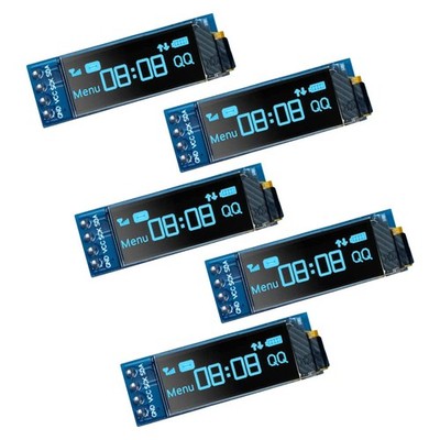 Hosyond 5 Pcs 0.91 Inch I2C IIC OLED Display Module Screen DC Blue 