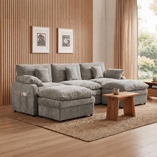 108" Modular Sectional Sofa Oversized Chenille Cloud Couch Deep Comfy Seat Couch