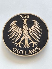 Porsche 356 Outlaw Badge 9cm Diameter Metal Emblem New with Mounting Kit