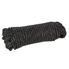 1/8 In. X 50 Ft. Black Reflective Paracord Rope Free Ship NEW