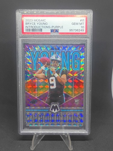 2023 Mosaic Bryce Young Introductions Purple /49 Panthers PSA 10 