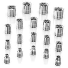 Socket Set - 3/8-Inch Drive, 19pc - 6 19pc, 3/8-Inch Drive Metric Shallow