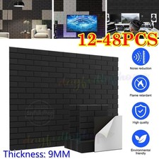 48X Acoustic Wall Panels Self-Adhesive Studio Sound Proofing Insulation Tiles UK
