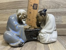 Shiwan Mudmen Playing Game Of Go Clay Figurine  /b