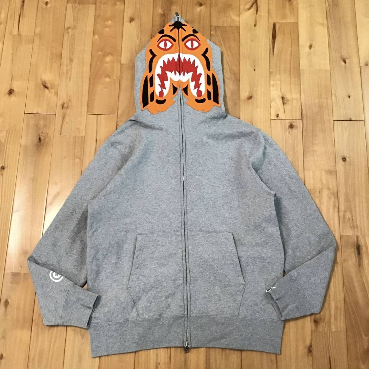 BAPE タイガー パーカー グレー a bathing ape ベイプ BAPE Tiger Full Zip Hoodie Gray A Bathing Ape Size M | eBay