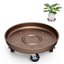 Plant Caddy With Wheels 16" Metal Plant Saucers for Indoors 420 Lb Capacity