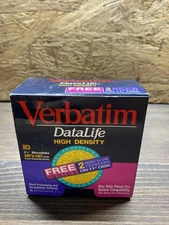 Vintage Verbatim DataLife High Density 3 1/2”Diskettes MF2-HD Open Box-New