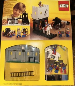 Lego LEGOLAND Siege Tower #6061 Vintage 1984 Incomplete With Box and manuals 