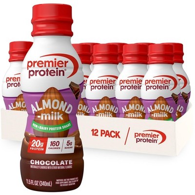 Premier Protein Non-Dairy Plant Based Almondmilk Protein Shake, Chocolate, 20g P