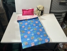 Our Generation Doll Happy Camper Owl Sleeping Bag  Flashlight fits 18" doll