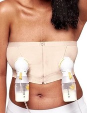 Medela Adaptive Stretch Breastfeeding Hands Free Pumping Bra Medium Beige