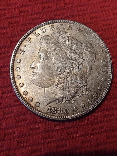 1880 Philadelphia Morgan Silver Dollar AU/UNC Slider Toned Unknown VAM