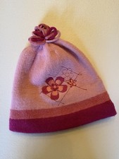 REI Kids Snow Hat Girls 4-7 Years Fleece Winter Beanie Shades of Pink Wool/Poly