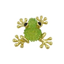 Light Green Acrylic Frog with Black Eyes Lapel Pin - SPA022