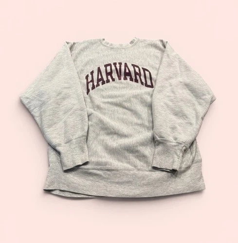 Seller's photo on eBay: Vtg 80s Champion Reverse Weave Harvard University Sweatshirt Size XL Made in USA