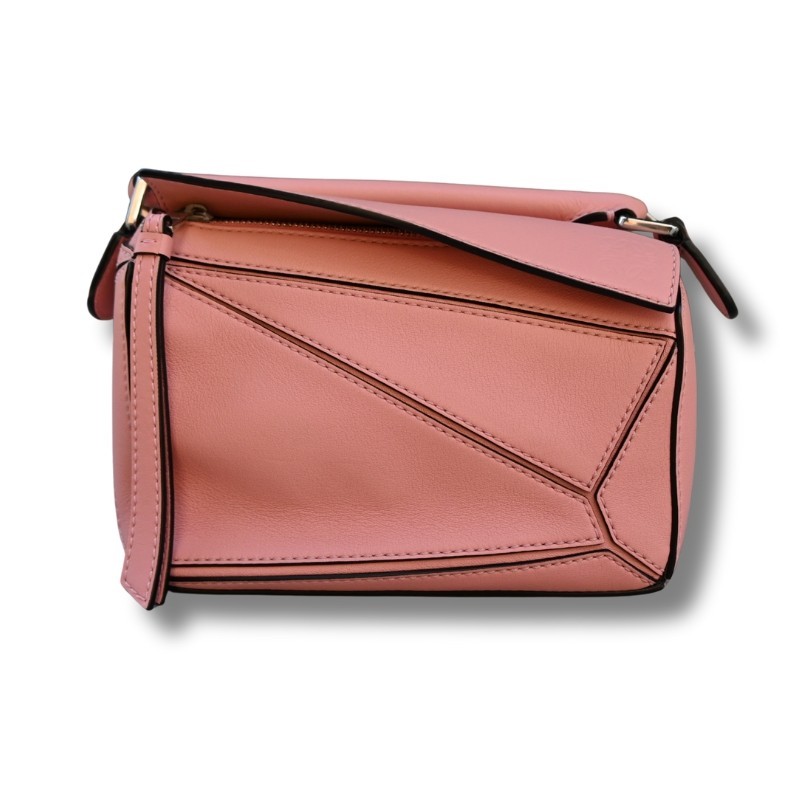 LOEWE Mini Puzzle Bag in Classic Calfskin in Pink