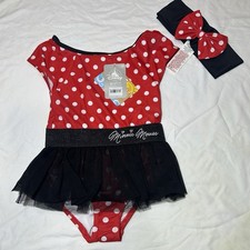 Disney Store Minnie Mouse Deluxe Swimsuit Set for Girls UPF 50 Size 5/6 NEW 