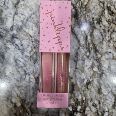PINKLIPPS COSMETICS Lip Gloss Duo 7ml AGLOW and STAR Sheer Glass Shine Sparkle