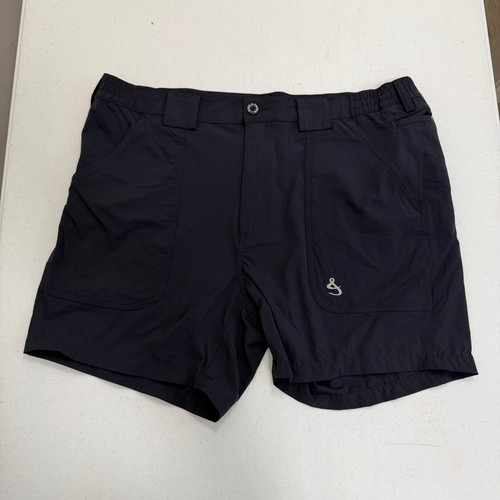 Hook & Tackle Mens Navy Blue Performance Fishing Shorts Size 38 Utility Stretch