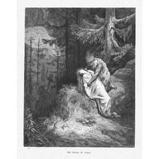 GUSTAVE DORE The Burial Of Atala - Antique Print c1880