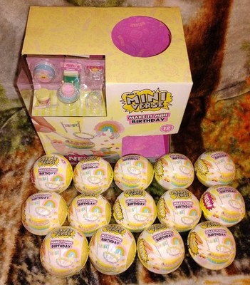 MGA Mini Verse Make It Mini Birthday *Series 1* New (Lot Of 14 Plus Display Box)