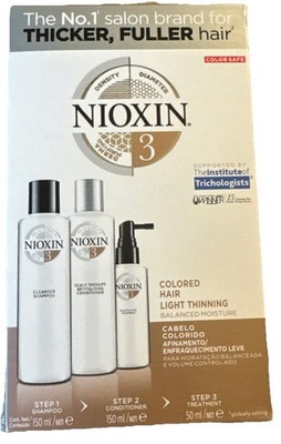 Nioxin System 3 Kit Colored Hair Light Thinning Shampoo Cond & Treatment