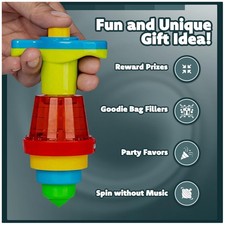 Light Up Spinner Toys - 12-Pack Spinning Tops for Kids