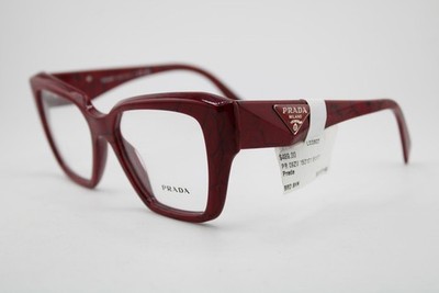 NEW PRADA VPR 09Z 15D-1O1 BLACK RED MARBLE AUTHENTIC EYEGLASSES 51-17