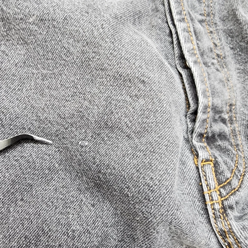 Jeans vintage Levi's 501 para hombre W38 L30 gris botón mosca pierna recta algodón denim Foto 3 de 4