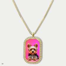 New Cute Yorkie Yorkshire Terrier Dog Fashion Pendant Necklace Chain Printed Dog