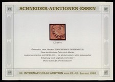 CUTTER AUCTION/FOOD COMMEMORATIVE BLOCK 1985 AUSTRIA 1856 MERCURY VERMILION xd53
