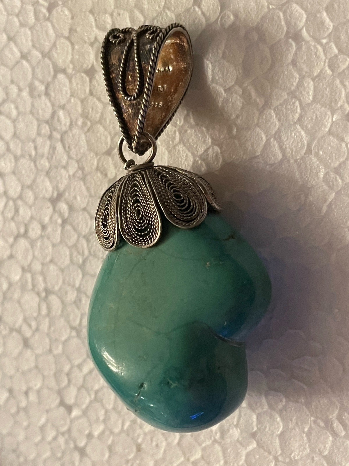 Vintage 925 Sterling Silver Natural Untreated Tur… - image 8